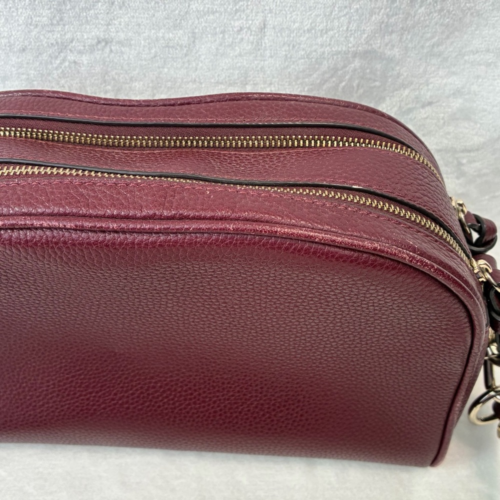 Kate Spade Mulberry Street Pyper Camera Bag Crossbody Burgundy Leather - Picture 9 of 14